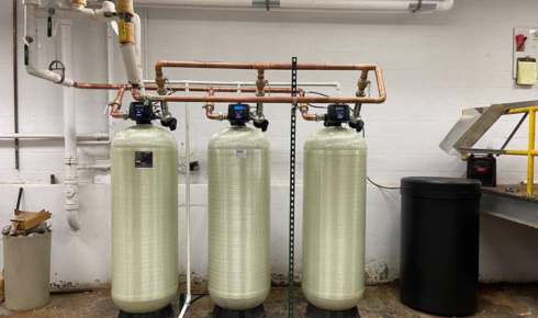 industrial softener installation