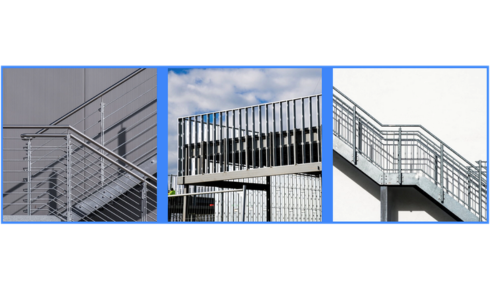 перила из нержавейки и лестница из нержавеющей стали